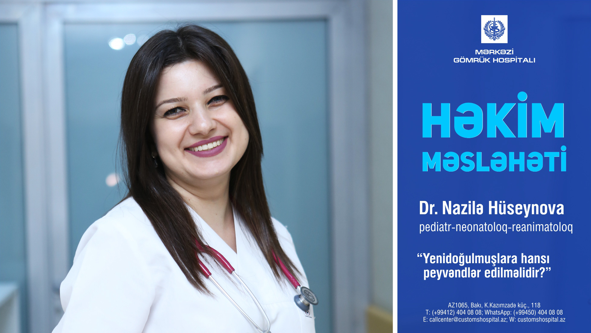 Peyvəndlərin qoruyucu təsir göstərə bilməsi üçün uyğun yaşlarda və uyğun fasilələrlə olunması əsas şərtdir  - Pediatr-neonatoloq