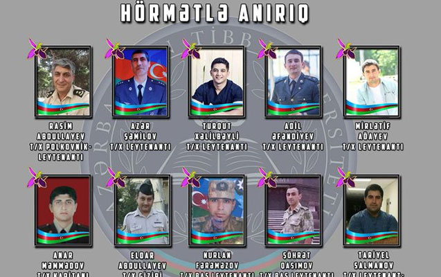 Tibb Universiteti şəhid məzunlarının adlarını açıqladı - Siyahı