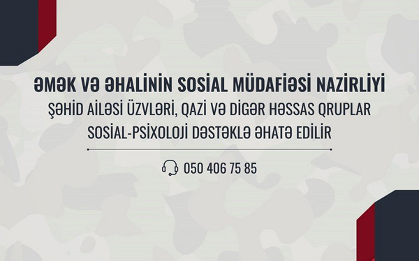 250 şəxsə sosial-psixoloji xidmətlər göstərilib
