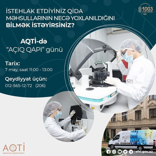  Qida Təhlükəsizliyi İnstitutunda növbəti “Açıq qapı” günü keçiriləcək   