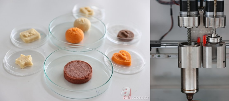 Qida udmaqda çətinlik çəkənlər üçün 3D printerlə yemək istehsal edilib. TÜBİTAK layihəsi