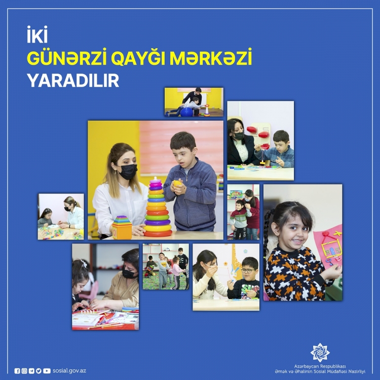 Yeni günərzi qayğı mərkəzlərində sağlamlıq imkanları məhdud uşaqların reabilitasiyası həyata keçiriləcək