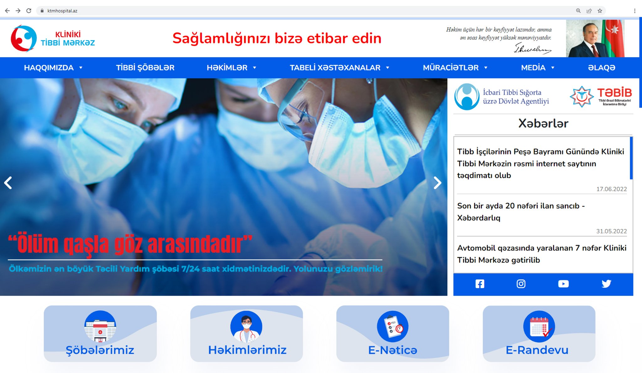 Kliniki Tibbi Mərkəzin rəsmi internet saytı fəaliyyətə başlayıb