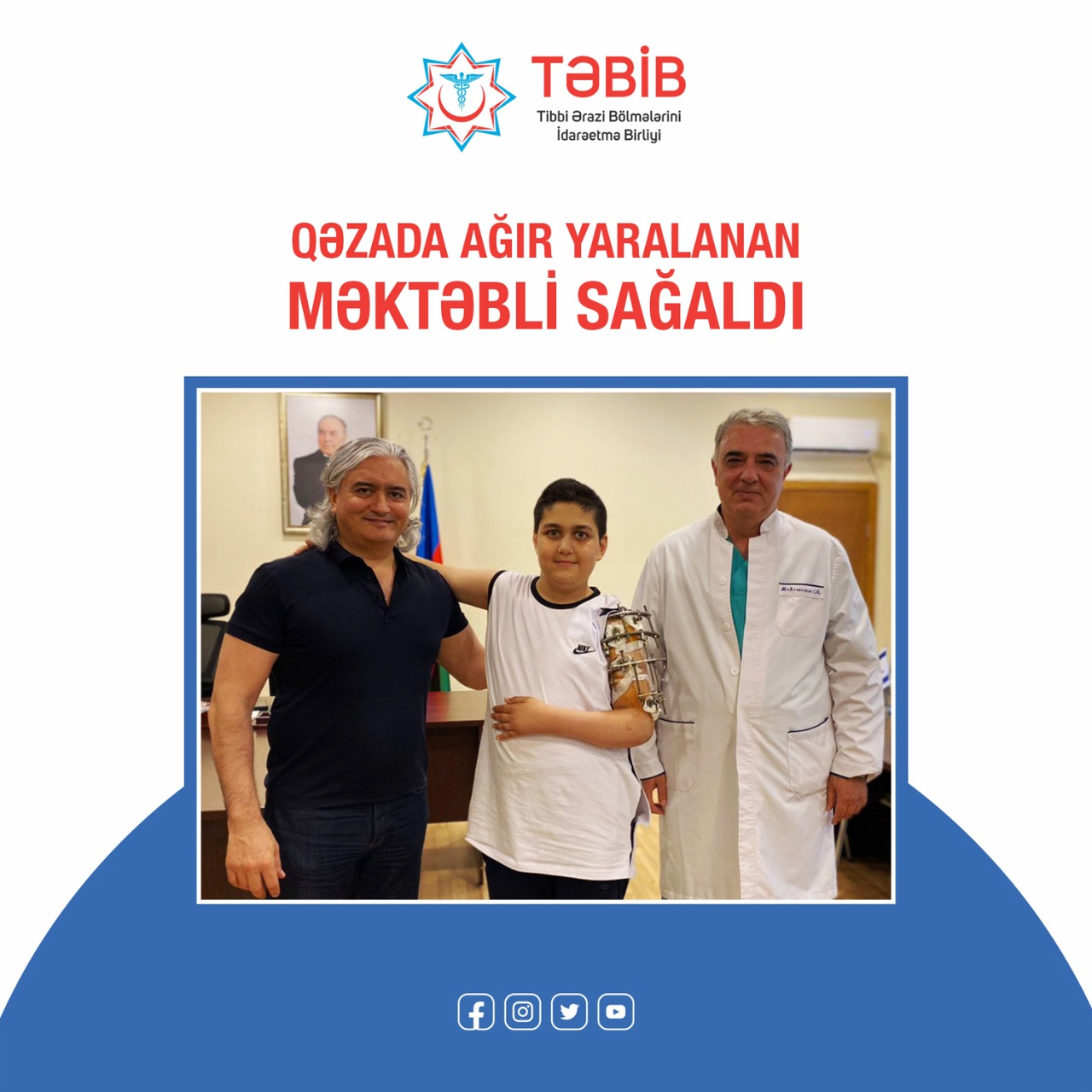 Qəzada ağır yaralanan 6-cı sinif şagirdi sağlamlığına qovuşub