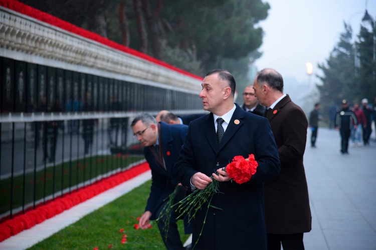 Səhiyyə Nazirliyinin rəhbərliyi Şəhidlər xiyabanını ziyarət edib