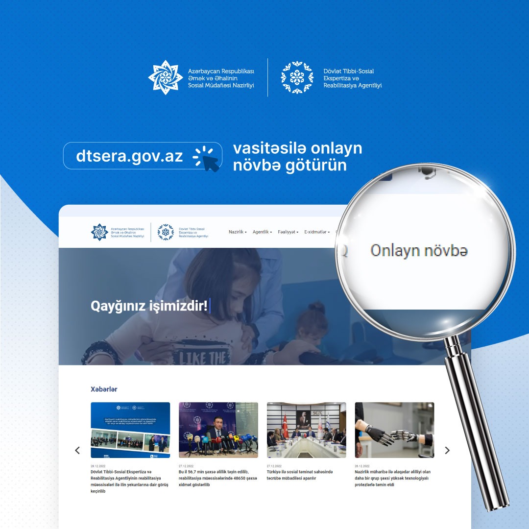 “DTSERA onlayn növbə” xidmətindən istifadə etməklə növbə götürmək mümkündür