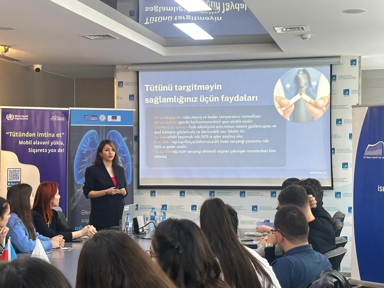Tələbələr zərərli vərdişlərin mənfi təsirləri barədə maarifləndirilib