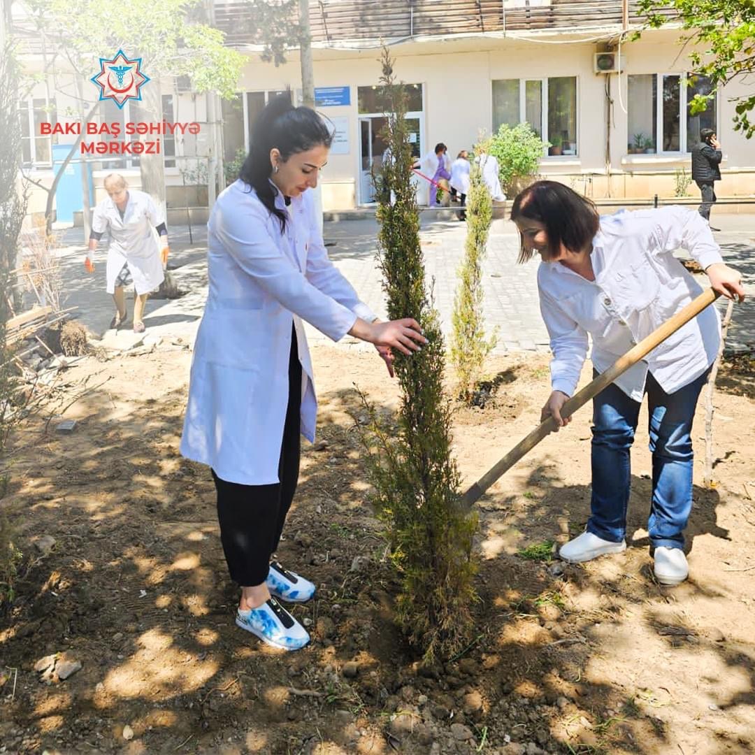 Tibb müəssisələrində Ulu Öndər Heydər Əliyevin 100 illiyinə həsr edilən ağacəkmə aksiyaları davam edir