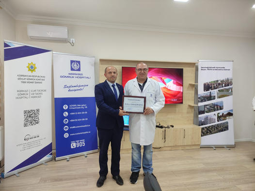 Mərkəzi Gömrük Hospitalı Qarabağ İqtisadi Rayonunda Bərpa, Tikinti və İdarəetmə Xidməti tərəfindən təşəkkürnamə ilə təltif olunub