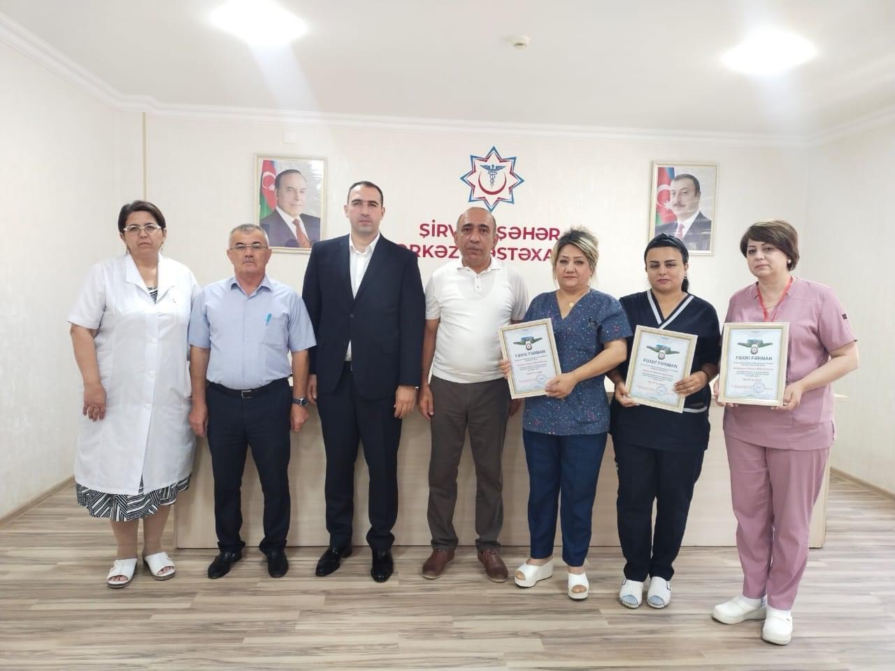 Şirvan Şəhər Mərkəzi Xəstəxanasının bir qrup tibb işçisi Fəxri fərmanla təltif olunub