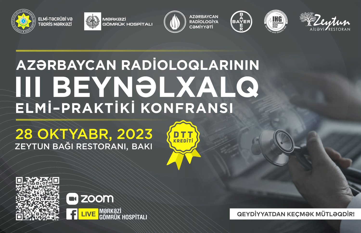 Azərbaycan Radioloqlarının III Beynəlxalq Elmi–Praktik Konfransı keçiriləcək