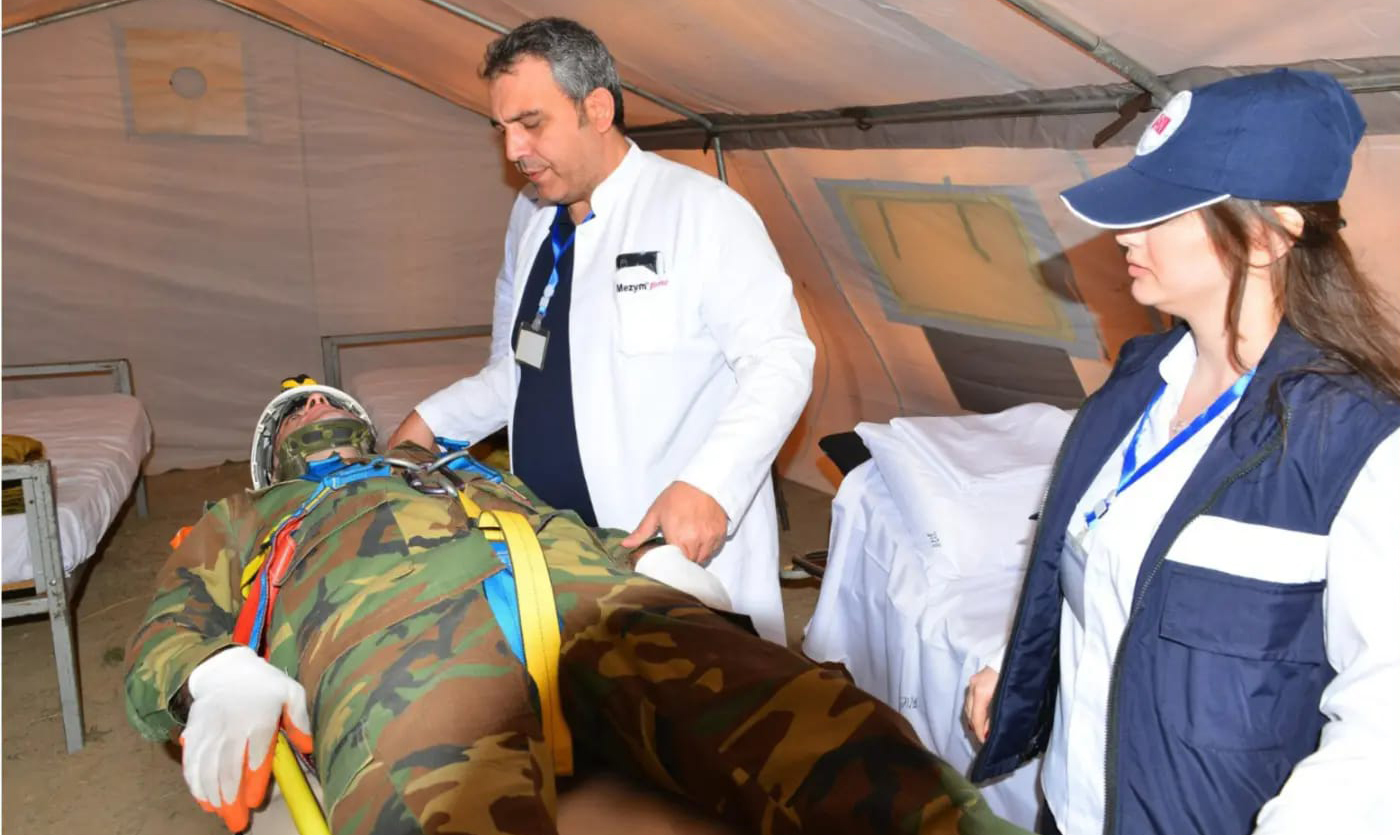 Sumqayıt Tibb Mərkəzinin əməkdaşları mülki müdafiə təliminə qatılıblar