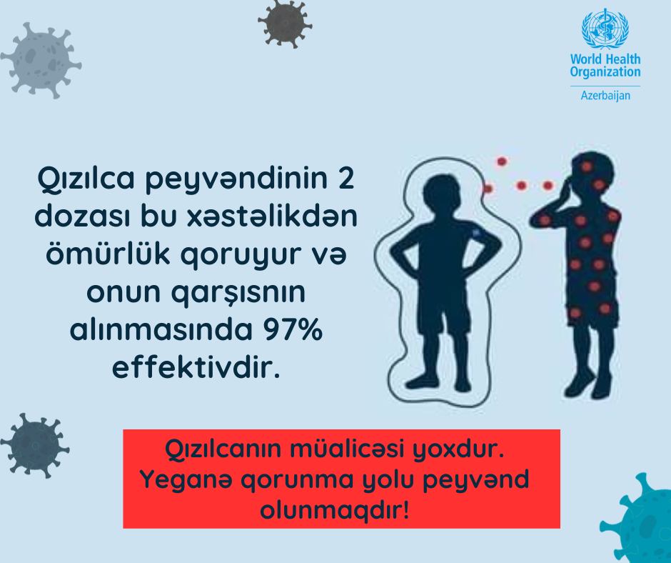 ÜST-nin Azərbaycandakı Nümayəndəliyi əhalini qızılcaya qarşı peyvənd olunmağa çağırıb