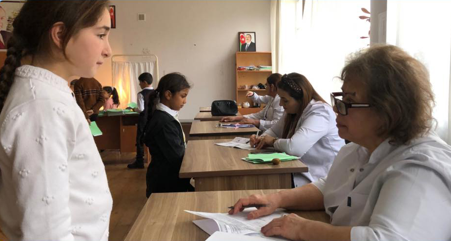 Balakən Rayon Mərkəzi Xəstəxanasının həkim-briqadası tərəfindən uşaqların icbari dispanserizasiyası keçirilib
