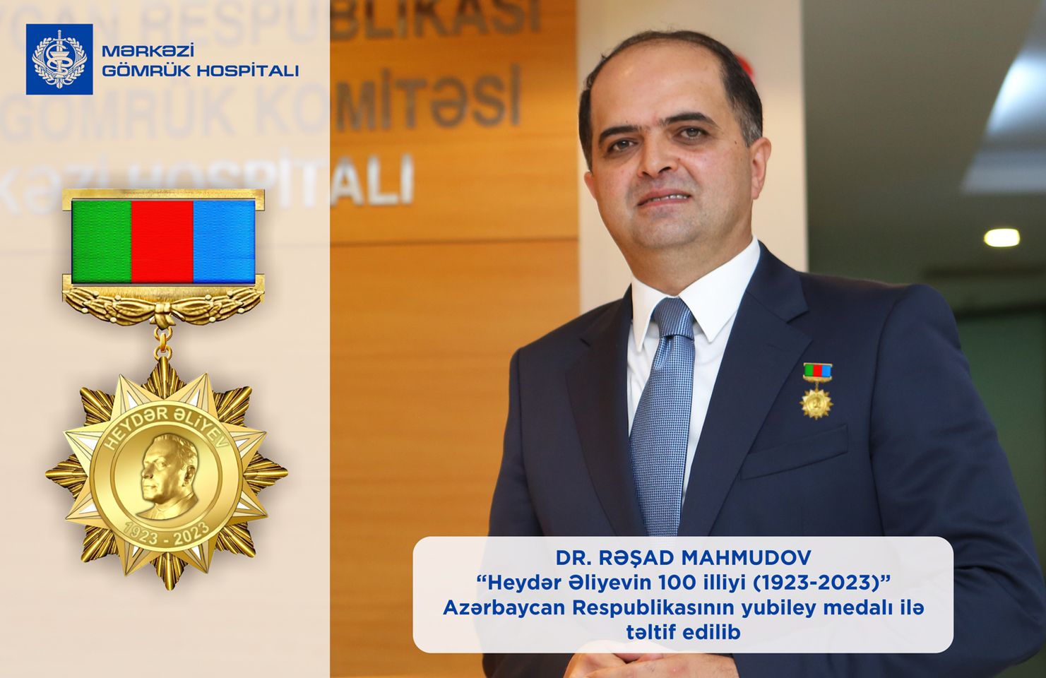 Rəşad Mahmudov “Heydər Əliyevin 100 illiyi (1923-2023)” Azərbaycan Respublikasının yubiley medalı ilə təltif edilib