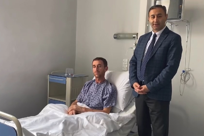 Qəbələdə əməliyyat olunan Xaçmaz rayon sakini ambulator müalicə üçün evə buraxılıb 