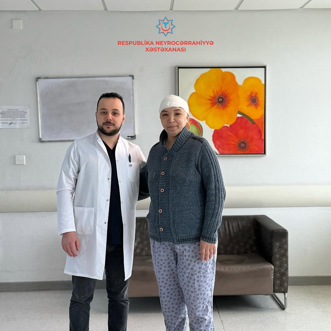 Baş ağrıları və qıcolma tutmaları səbəbindən Respublika Neyrocərrahiyyə Xəstəxanasına hospitalizasiya olunan pasiyent uğurla əməliyyat olunub