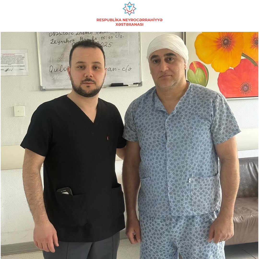 Respublika Neyrocərrahiyyə Xəstəxanasına hospitalizasiya olunan pasiyent uğurlu əməliyyatdan sonra evə buraxılıb  