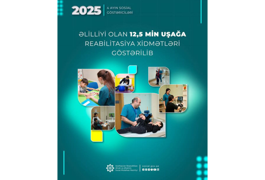 Əlilliyi olan 12 min 500 uşağa reabilitasiya xidmətləri göstərilib