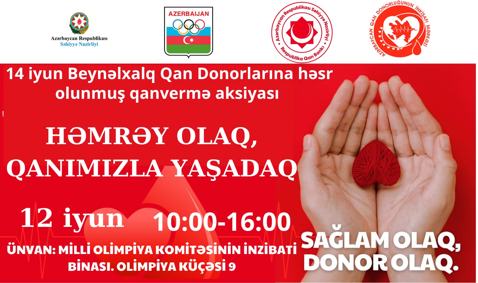 “Həmrəy olaq, qanımızla yaşadaq” adlı kütləvi qanvermə aksiyası keçiriləcək  