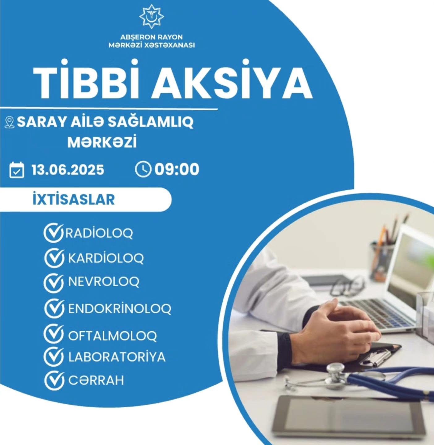 Saray Ailə Sağlamlıq Mərkəzində tibbi aksiya keçiriləcək