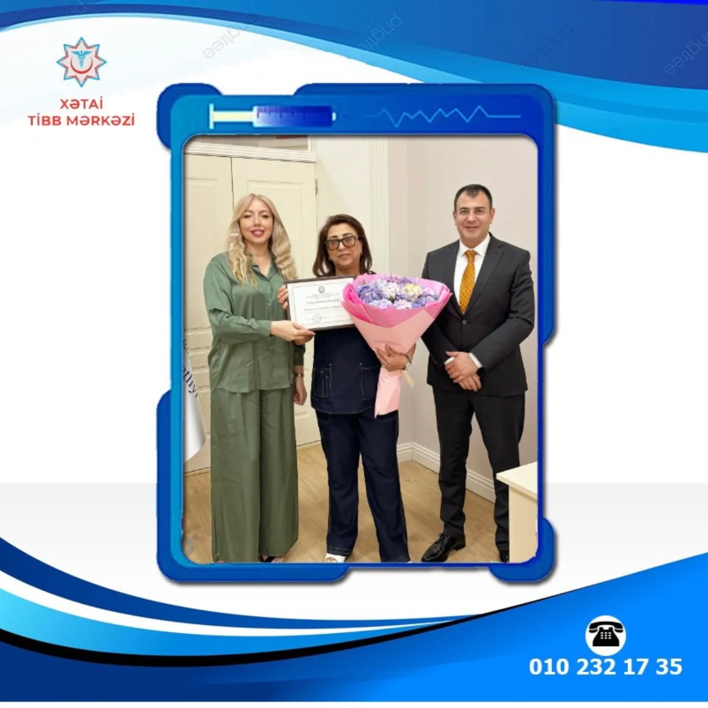 Xətai Tibb Mərkəzinin baş tibb bacısı TƏBİB-in İcraçı direktoru tərəfindən təltif olunub