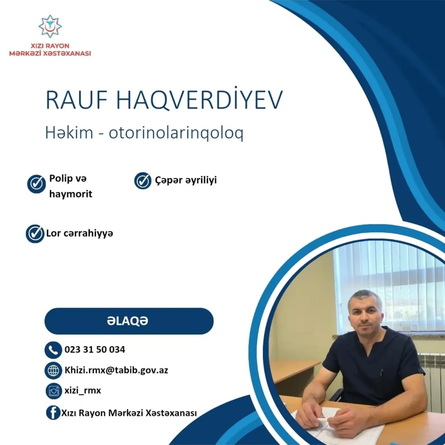 Tibb üzrə fəlsəfə doktoru Rauf Haqverdiyev Xızı RMX-da işə başlayıb