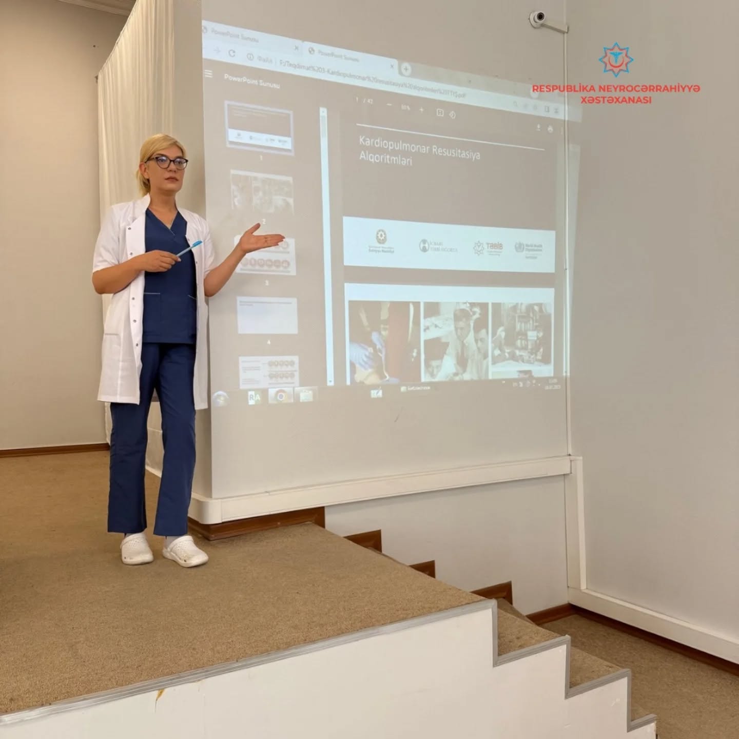 Respublika Neyrocərrahiyyə Xəstəxanasında təlim: “Kardiopulmonar resusitasiya alqoritmləri”