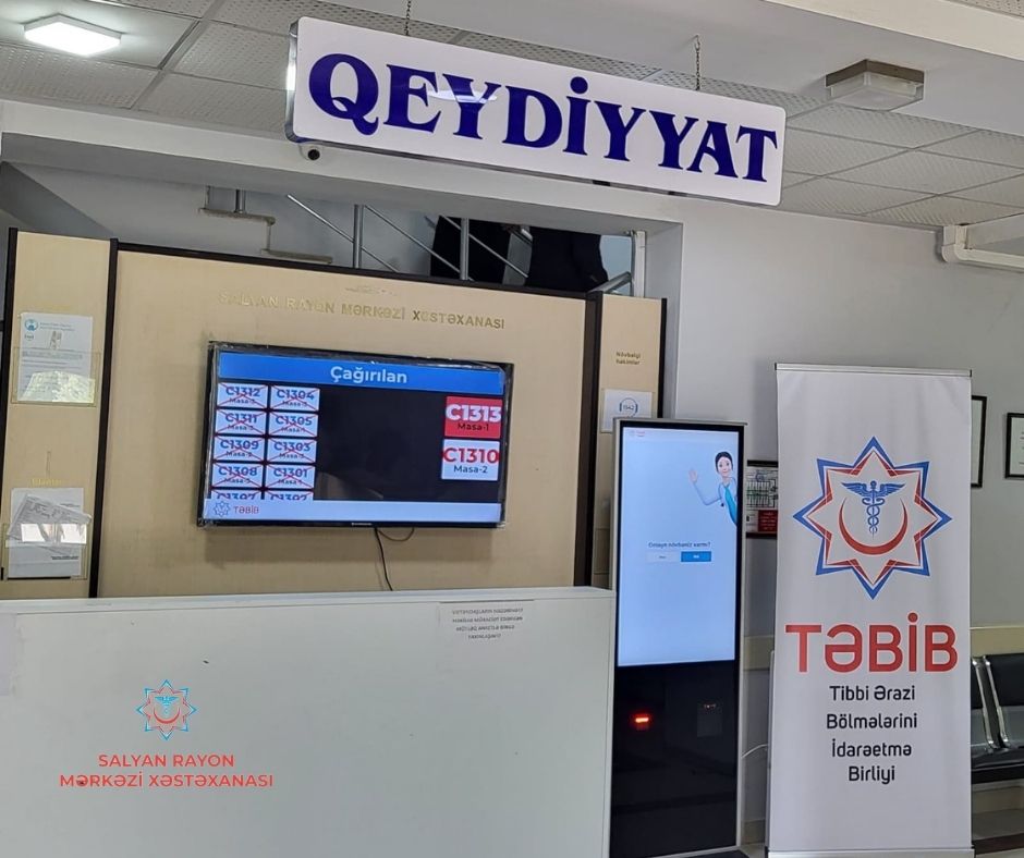 Salyan Rayon Mərkəzi Xəstəxanasında elektron növbə sistemi qurulub   