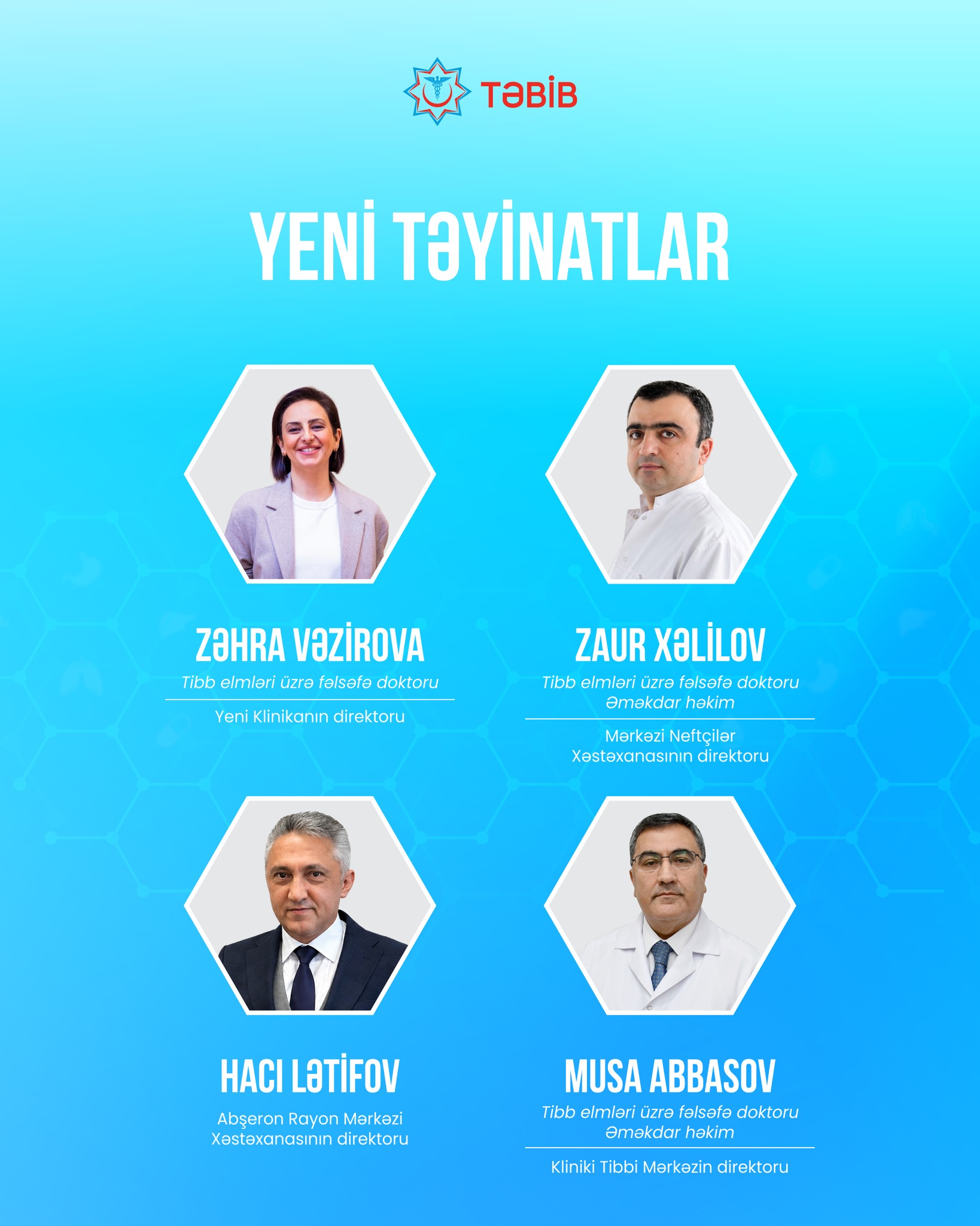 TƏBİB-in tabeli tibb müəssisələrində yeni təyinatlar olub