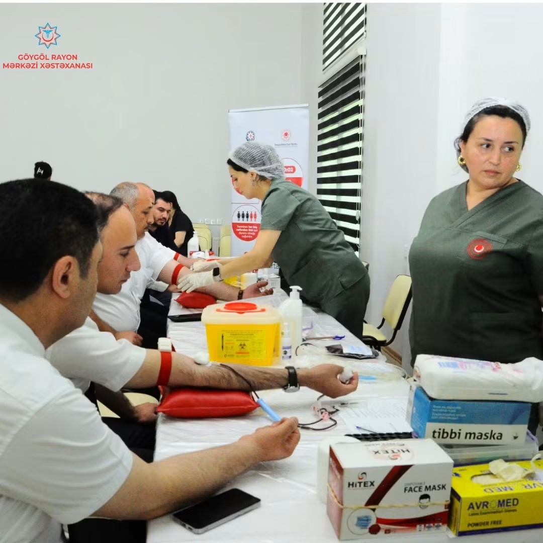 Göygöl Rayon Mərkəzi Xəstəxanasında könüllü qanvermə aksiyası