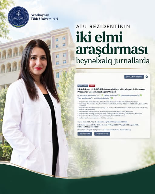  ATU rezidentinin iki elmi araşdırması beynəlxalq jurnallarda   