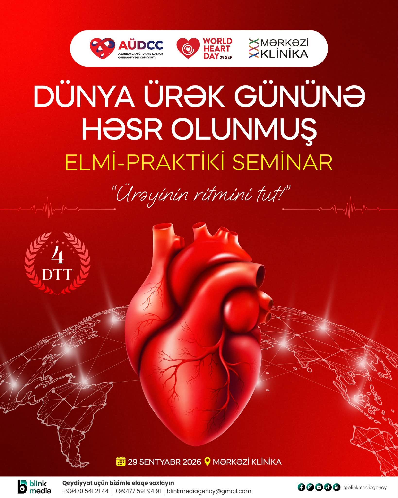 Ümumdünya Ürək Gününə həsr olunmuş seminar və “Minimal İnvaziv Mitral Qapaq Təmiri” kursu keçiriləcək