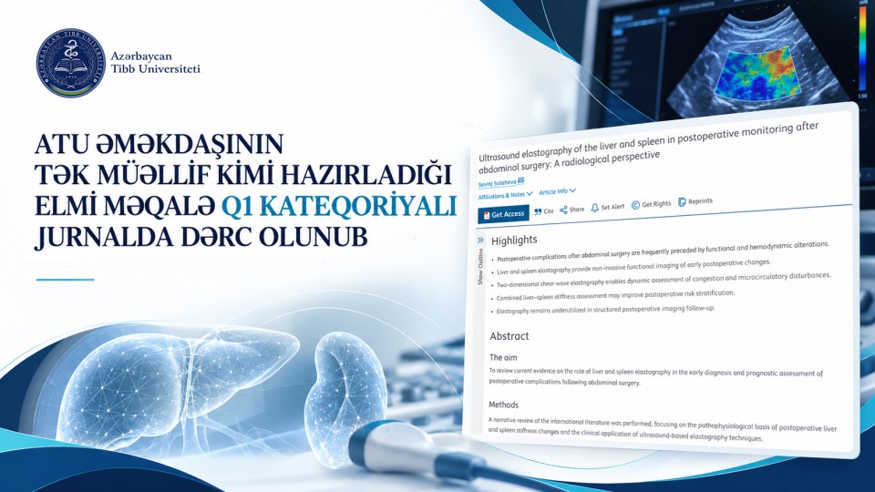 ATU əməkdaşının tək müəllif kimi hazırladığı elmi məqalə Q1 kateqoriyalı jurnalda dərc olunub